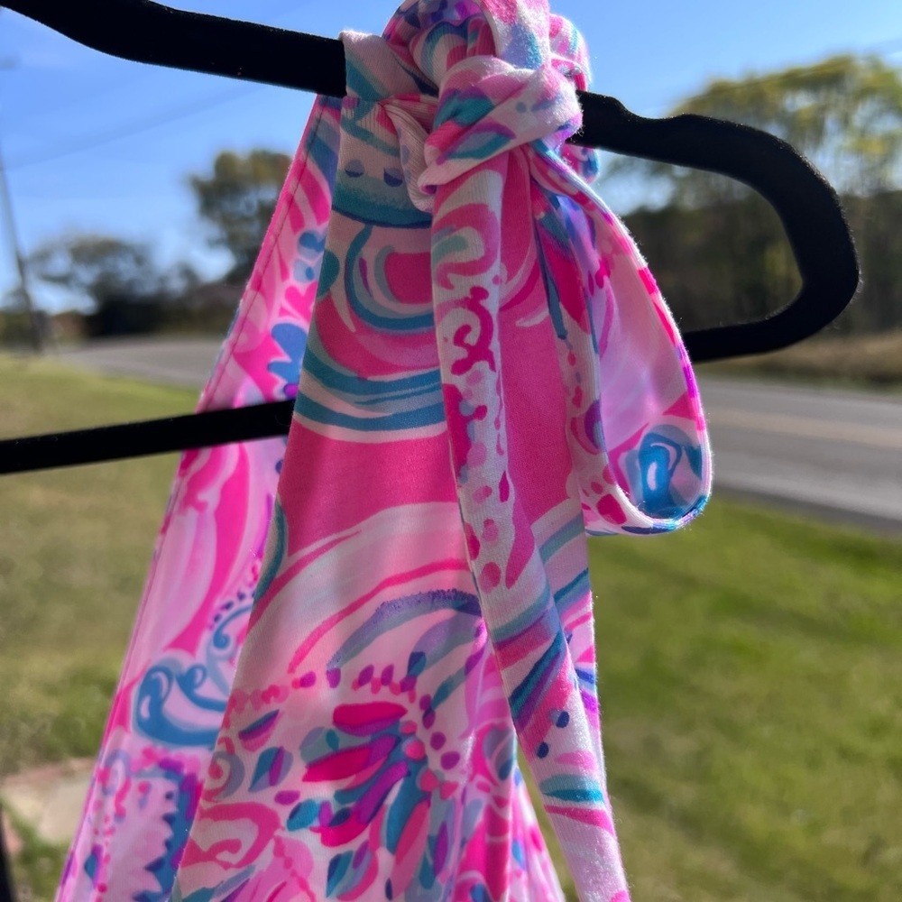 Lilly Pulitzer Pink and Blue Swirl Midi Dress - Picture 7 of 8